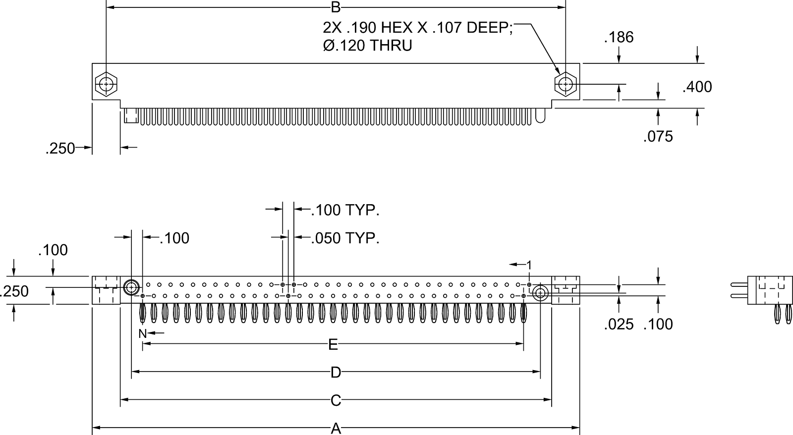 データ シート - HGM 2行プラグ、直角、コンプライアント