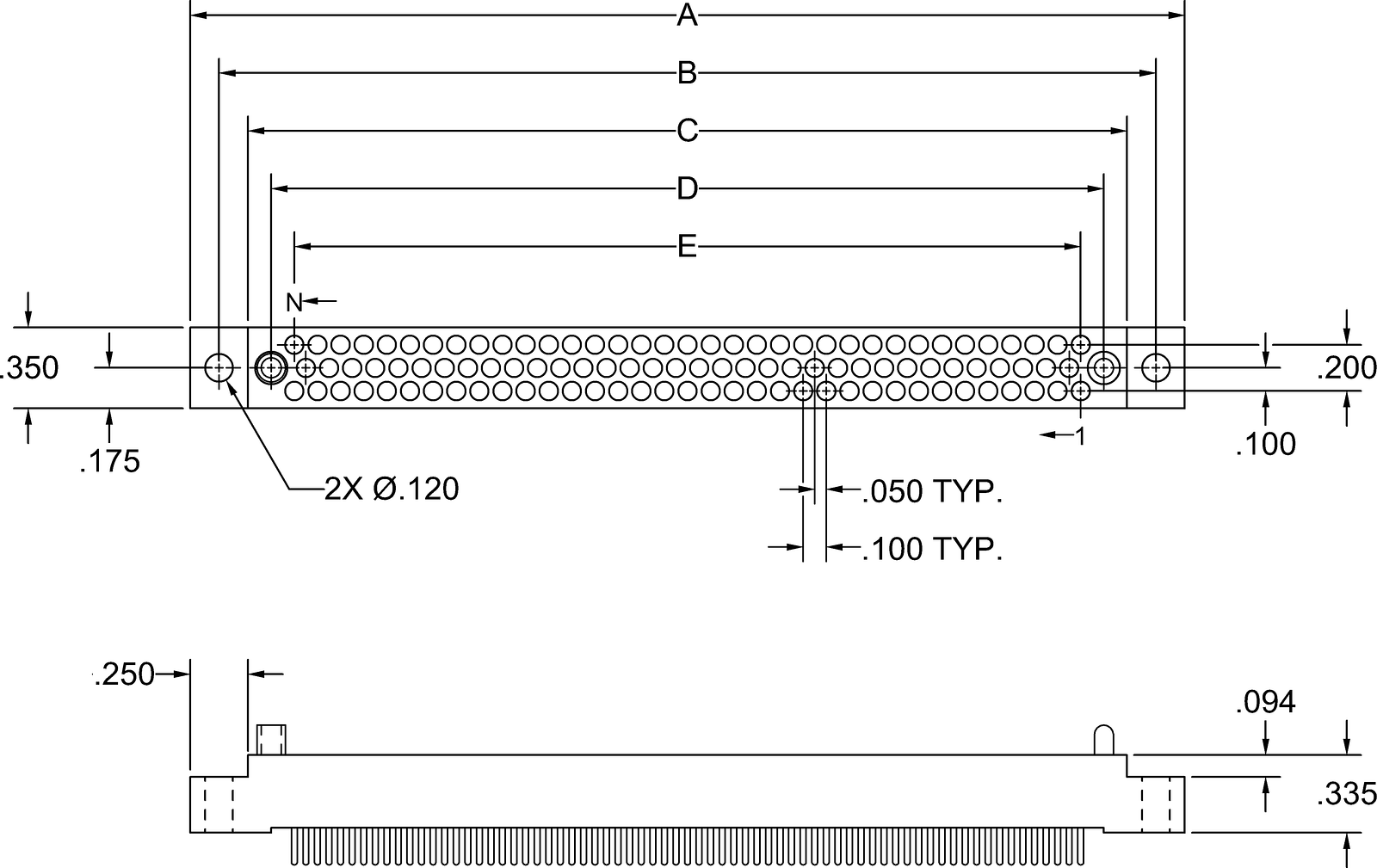 Data Sheet - HGM 3 Row Receptacle, Straight