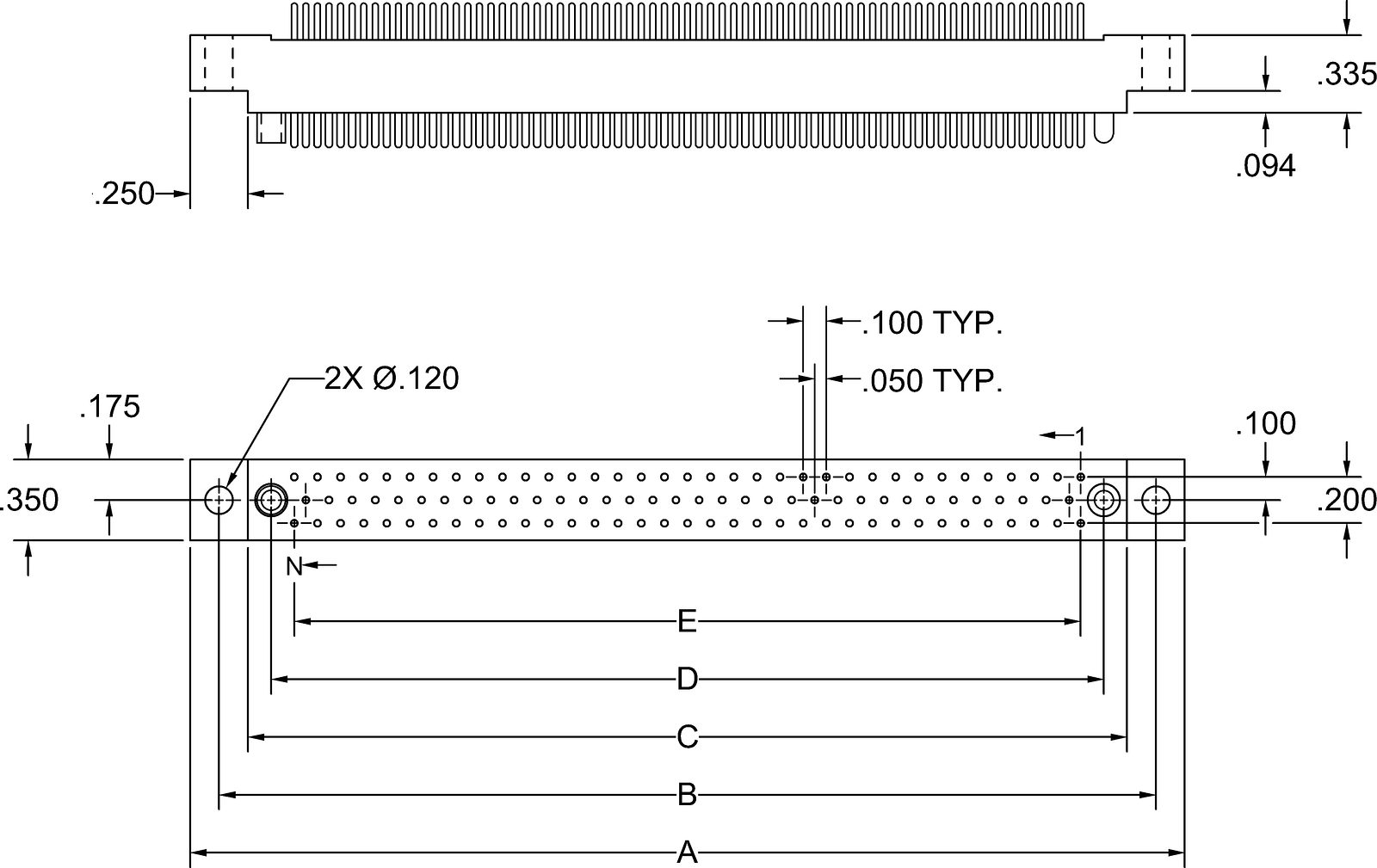 データ シート - HGM 3 Row Plug, Straight