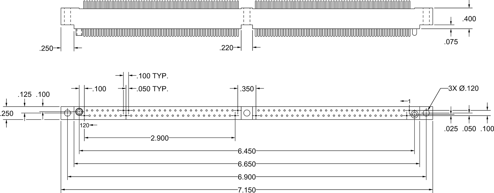 データ シート - HGM 2行プラグ、ストレート