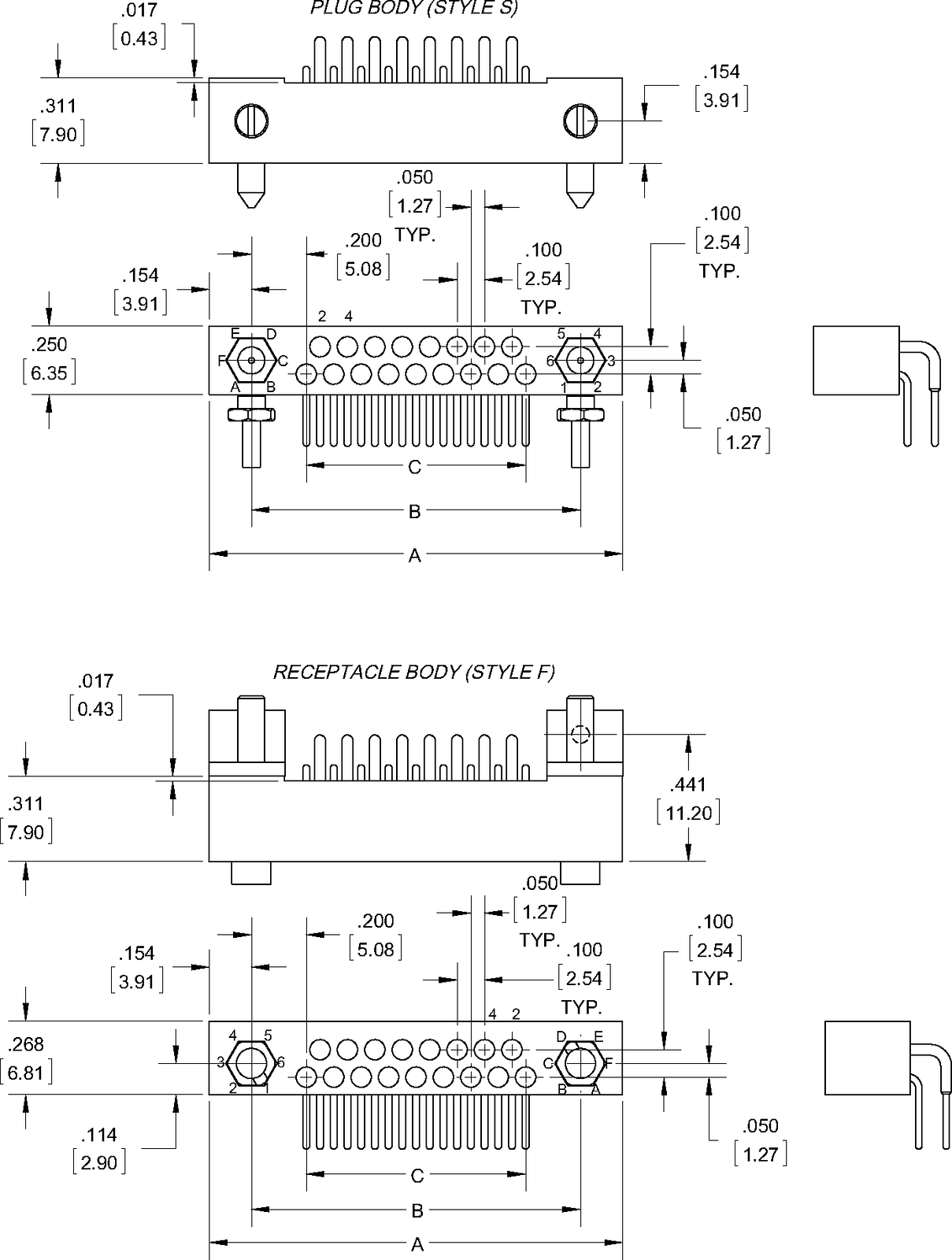 Data Sheet - HMK 2 Row Uninterrupted, Socket, Right Angle