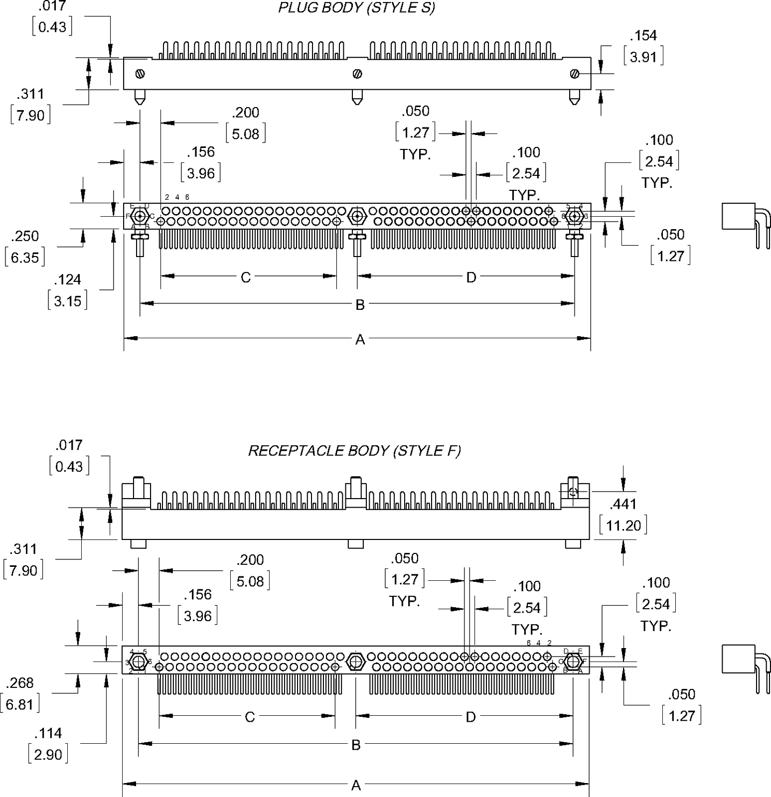 Data Sheet - HMK 2 Row Interrupted, Socket, Right Angle