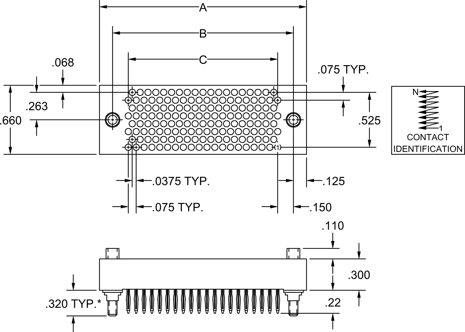 Data Sheet - HMM 8 Row Uninterrupted Receptacle, Compliant